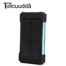 Load image into Gallery viewer, Waterproof 10000Mah Solar Power Bank Solar Charger Dual USB Power Bank with LED Light for iPhone 6 Plus Xiaomi Mobile Phone