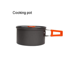 Load image into Gallery viewer, Camping Cookware Kit Outdoor Aluminum Cooking Set Water Kettle Pan Pot Travelling Hiking Picnic BBQ Tableware Equipment