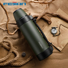 Load image into Gallery viewer, FEIJIAN Military Thermos, Travel Portable Thermos For Tea, Large Cup Mugs for Coffee, Water bottle, Stainless Steel ,1200/1500ML