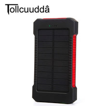 Load image into Gallery viewer, Waterproof 10000Mah Solar Power Bank Solar Charger Dual USB Power Bank with LED Light for iPhone 6 Plus Xiaomi Mobile Phone
