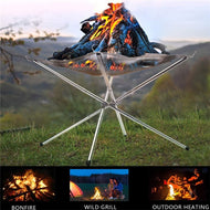 Portable Outdoor Fire Pit Collapsing Steel Mesh Fire Stand Perfect for Camping Backyard and Garden With Carrying Bag