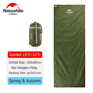 Naturehike Sleeping Bag Ultralight LW180 Waterproof Cotton Sleeping Bag Nature Hike Summer Hiking Camping Sleeping Bag