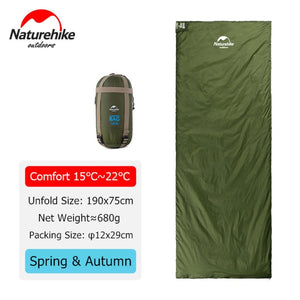 Naturehike Sleeping Bag Ultralight LW180 Waterproof Cotton Sleeping Bag Nature Hike Summer Hiking Camping Sleeping Bag