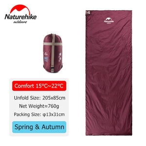 Naturehike Sleeping Bag Ultralight LW180 Waterproof Cotton Sleeping Bag Nature Hike Summer Hiking Camping Sleeping Bag