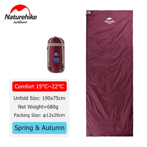 Naturehike Sleeping Bag Ultralight LW180 Waterproof Cotton Sleeping Bag Nature Hike Summer Hiking Camping Sleeping Bag